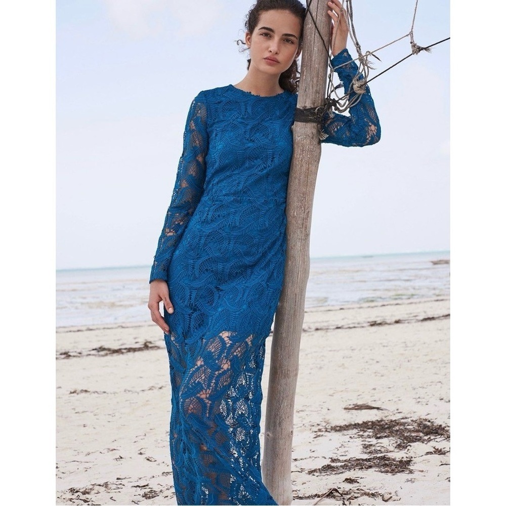 Maje - Blue Lace Maxi Dress